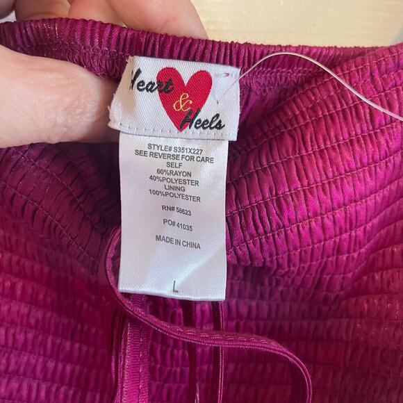 Heart & Heels fuchsia shocked mini dress with a sweetheart neckline size medium - Picture 5 of 16